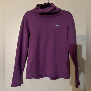 Under Armour ColdGear Fitted Lined Hooded Longsleeve in Purple